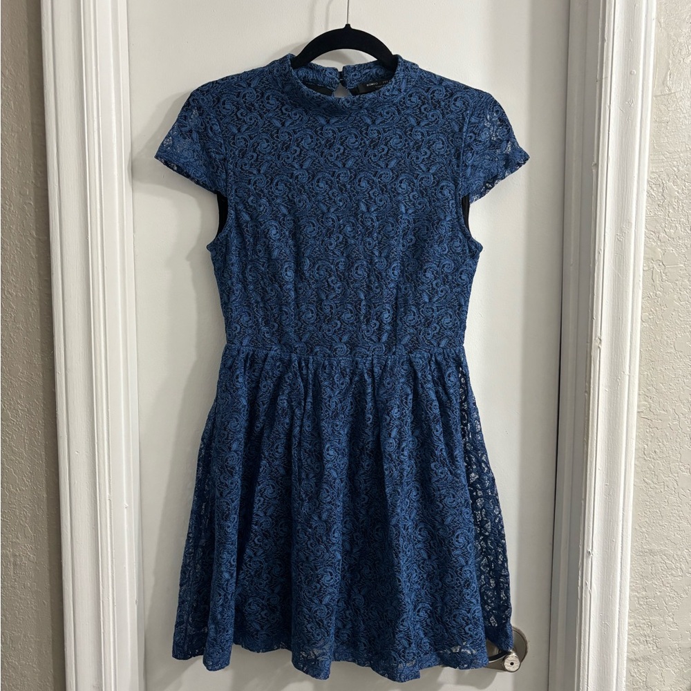 Romeo and Juliet Couture Blue Lace Dress